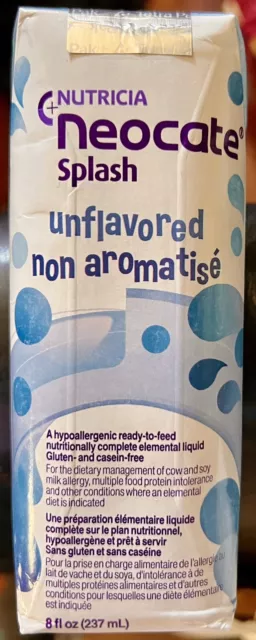 Nutricia Neocate splash Unflavored Carton 8fl.oz New Date Slightly Marked