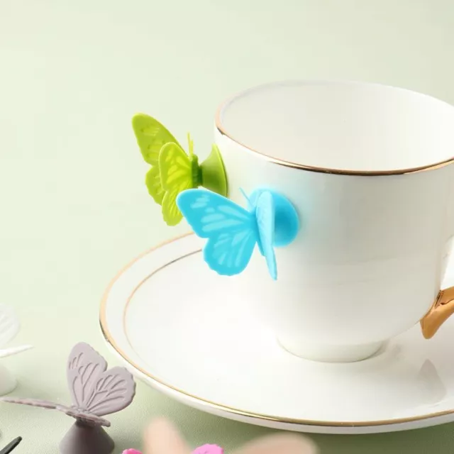 10 piezas copa de vino de silicona dije mariposa copa de vino identificación taza TaZ8