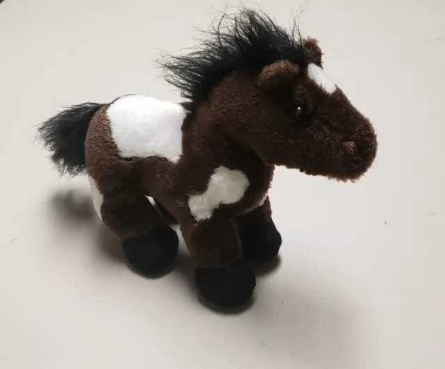 Webkinz Ganz PINTO Horse 8" Plush Stuffed Toy, HM147, No Code - PreOwned