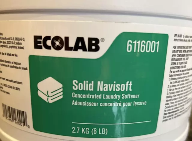 2 PACK ~ Ecolab Solid NaviSoft Concentrated Laundry Softener, 6 lbs. each