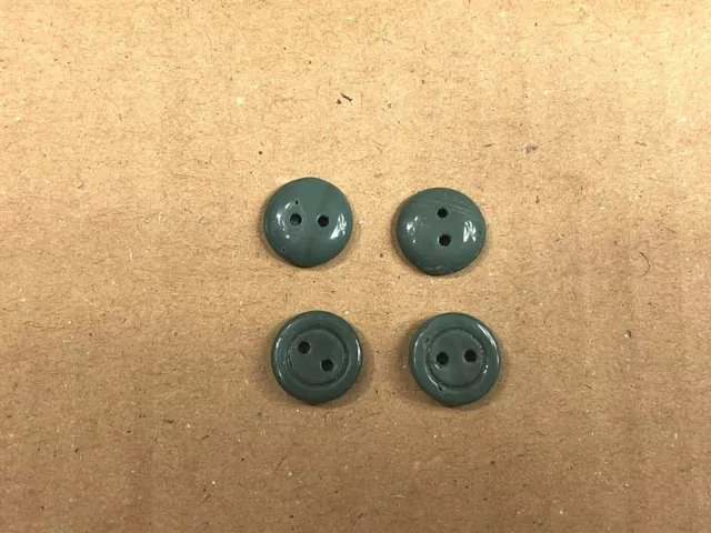 WW2 German Uniform Green Glass Buttons Knöpfe Wehrmacht SS 12mm 3