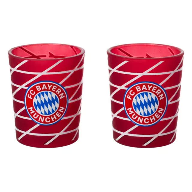 FC Bayern München Windlicht - Allianz Arena - rot Teelichtglas 2er Set