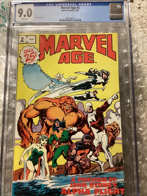 MARVEL AGE #2 CGC 9.0 WHITE 1983 1st appearance PUCK & MARINA pre-ALPHA FLIGHT 1