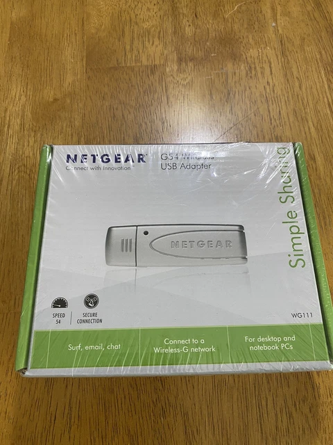 Netgear G 54 Mbps Wireless-G Usb 2.0 Adapter Wg111 New