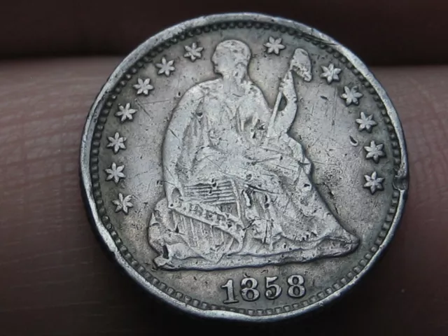 1858 O Seated Liberty Half Dime, New Orleans, VF/XF Details