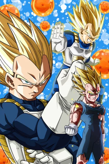 Dragon Ball Super Poster Goku and Vegeta SSJ/Blue/God 12inx18in