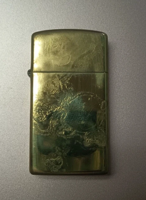 Zippo Lighter Brass with Pitting September 2010- Still Sparks- Working
