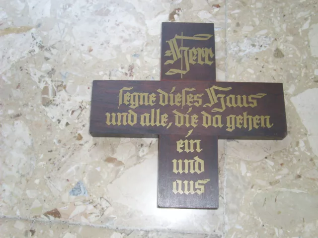 Haussegen Holzkreuz 18 cm - Kreuz mit Spruch