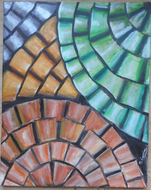 Tableau peinture huile sur toile technique mixte "Métallurgie", M.Gravier cert