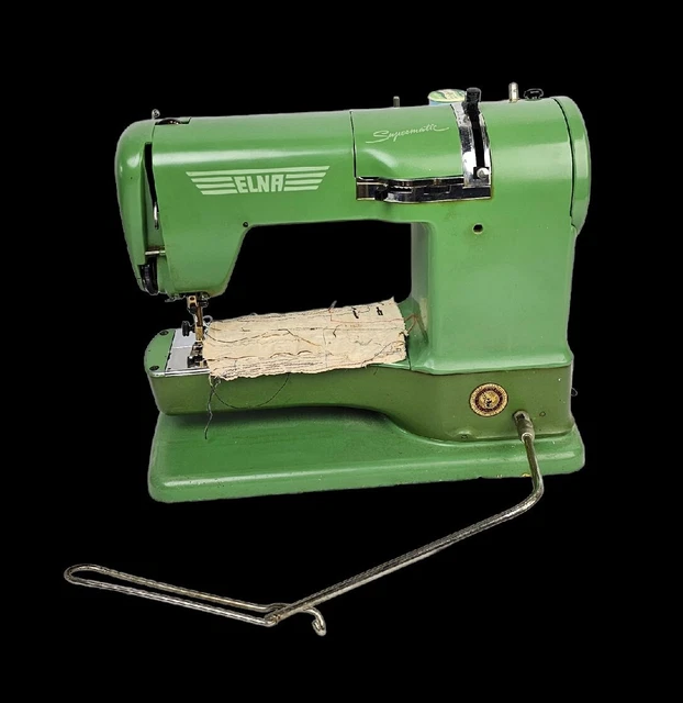 VINTAGE ELNA SUPERMATIC w/ Leg Peddle Sewing Machine Switzerland
