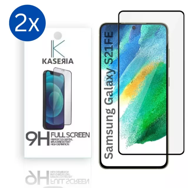 2x Panzerfolie für Samsung Galaxy S21 FE Displayschutz FullScreen Schutzglas