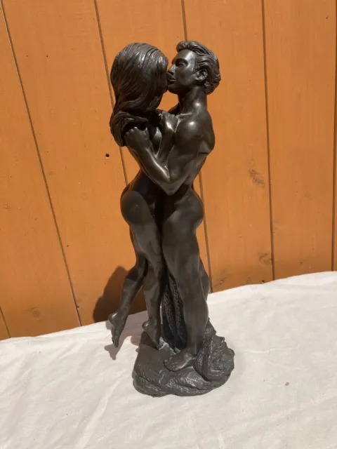 Amanti della scultura in bronzo Embrace R. Cameron altezza 38 cm 3,2 kg eredità super