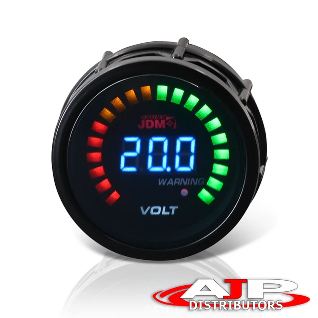 2" Digital JDM Blue LED RPM Volt Voltage 52MM Gauge Meter Smoke For Mazda