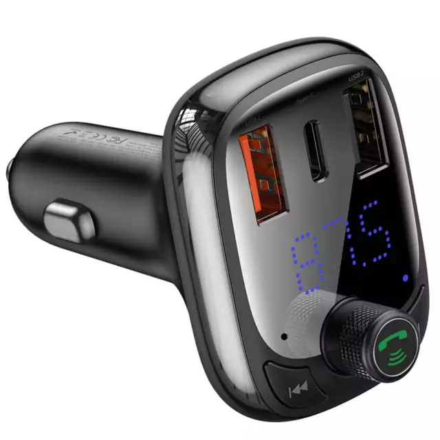 Autoladegerät Baseus + Transmitter FM Baseus S-13 2x USB-A, USB-C, Schwarz