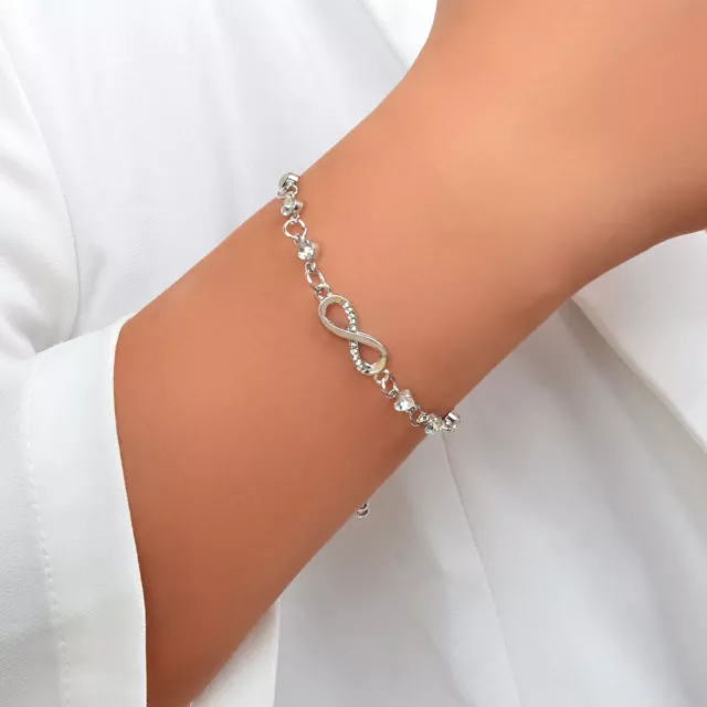 Fashion Women's Adjustable Chain Slide Bracelet Gorgeous Zircon Crystal Jewelry