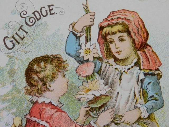 Victorian Advertising Trade Card - Gilt Edge Ladies Shoe Dressing - Boston MASS