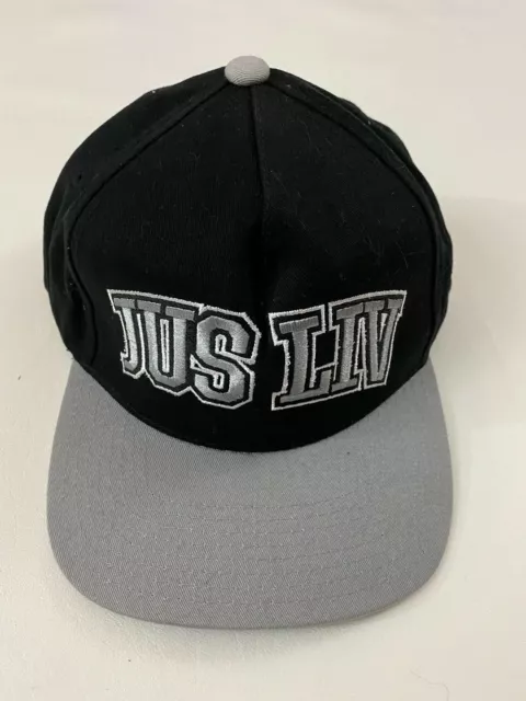 New  JSLV JUS LIV Logo Adjustable Black Gray Snapback Hat Cap One Size