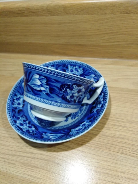 Vintage Wedgwood  Fallow Deer Blue and White Tea Cup & Saucer