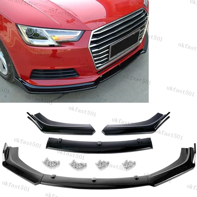 LOWER FRONT GLOSSY Splitter Spoiler Bumper Chin Lip For Audi A3 S3 A4