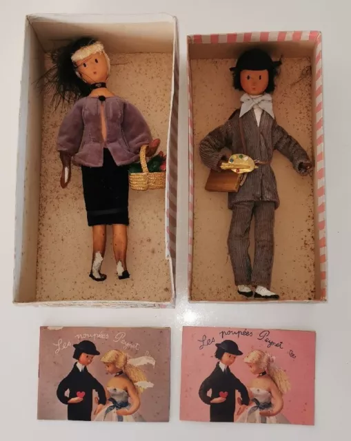 lot 2 poupées LES AMOUREUX DE PEYNET Jeannette achète + artiste peintre - 60's