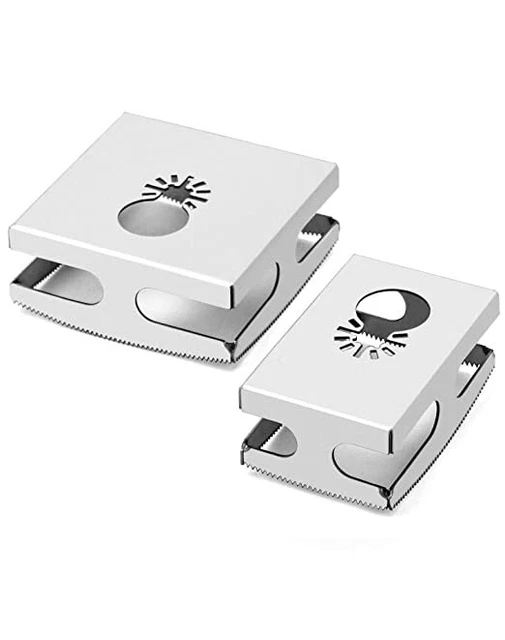 QWORK Square Slot Cutter, 2 Pcs Steel Sleeve Slotting Knife Square Rectangular M