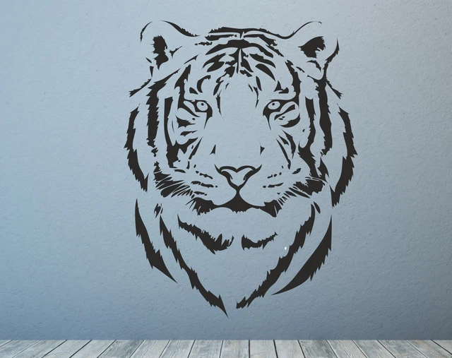 Tigerkopf Bengalische Katze Safari asiatisch. Wandtattoo Aufkleber Kunst. Jede Farbe oder Größe.