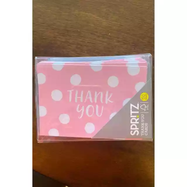 Pink Polka Dot Thank you cards