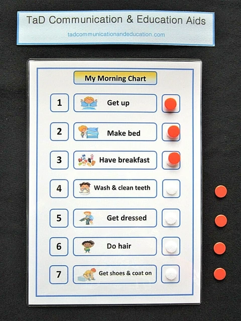 MY MORNING CHART ADHD Autism SEN PECS Dementia Alzheimer's Visual Aid ...