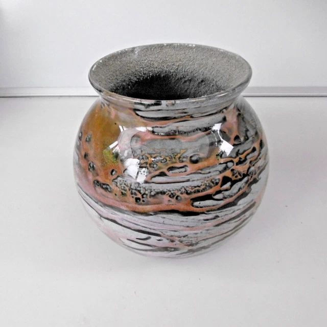 Vase en verre Laque LINE pièce unique réalisée à la main Signé