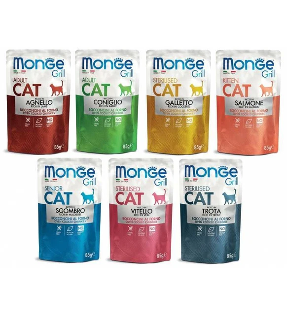 CIBO UMIDO PER GATTI STERILIZZATI 6x85 GR NATURAL SUPERPREMIUM JELLY MONGE GRILL