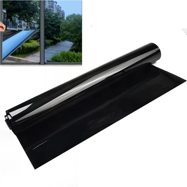 1X lámina de espejo negra autoadhesiva protección solar ventana lámina de protección visual UV