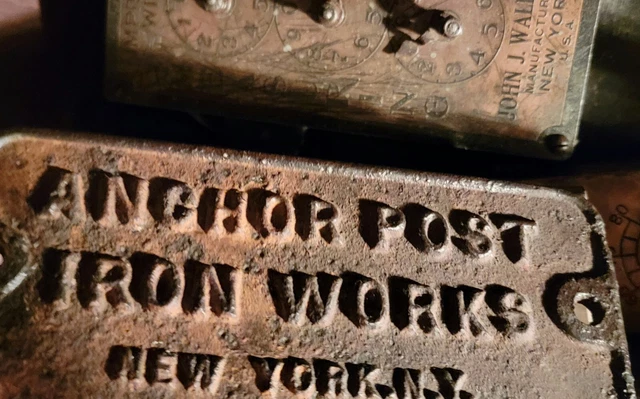 Antique ANCHOR POST IRON WORKS NYC Entrance Gates Wire Fences Railings Plaque