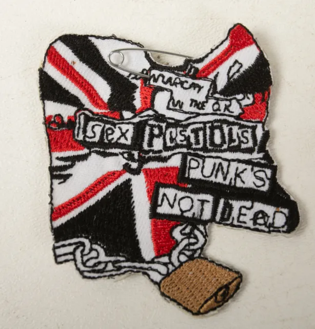 Sex Pistols Patch (R3C) Punk Rock (JSF6) Embroidered Great Britain Shape Anarchy