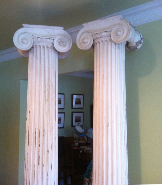 Antique Ionic Greek Revival Columns set of two 3