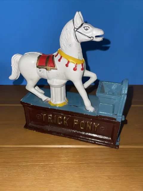 Trick Pony Cast Iron Bank Mechanical Piggy Penny Horse Carnival