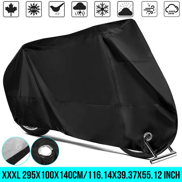 TELO COPRI MOTO BICICLETTA BICI SCOOTER COPRIMOTO MOTORINO NERO 295*110*140cm
