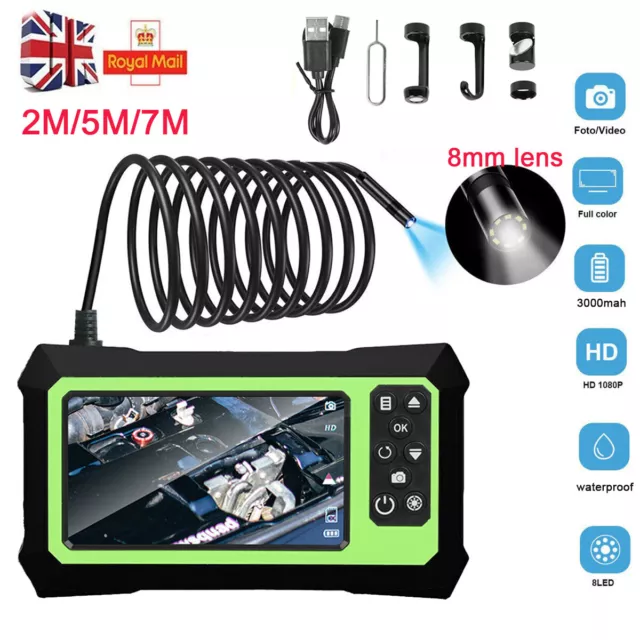 4.3" Endoscope 8mm 8LED 1080P HD Digital Industrial Borescope Inspection Camera