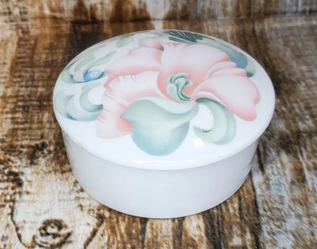 Vintage ANAIS Trinket Jewlery Box Porcelaine d'Art Limoges France Floral 3.5"