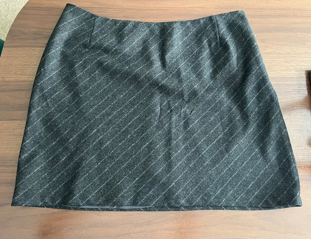 Burberry Charcoal Pinstripe Wool/Cashmere A-line Suit Skirt Lined Women’s UK16