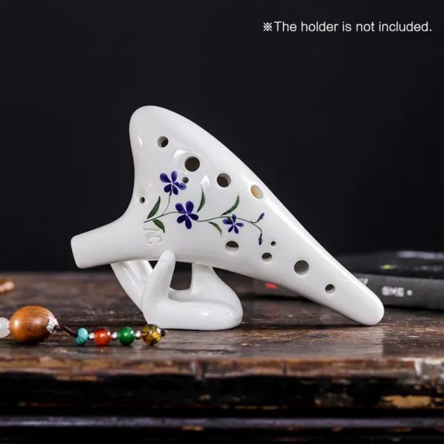 12 Holes Round Head Ceramic Ocarina Alto C Hand Painted Musical Instrument P9K4