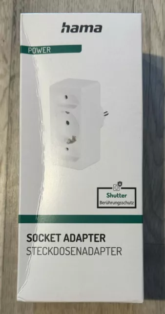 HAMA Steckdosenadapter 3-fach, 1x Schutzkontakt, 2x Euro, Weiß (00223215)