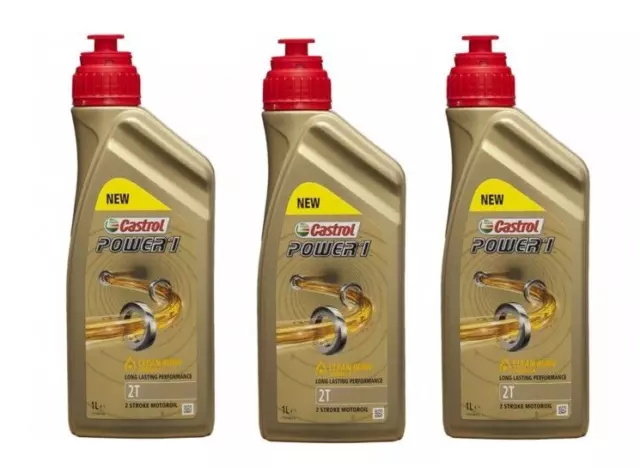 3 Lt Olio Miscela Sintetico Motore Moto Scooter 2 Tempi Castrol Power 1 2T Tempi