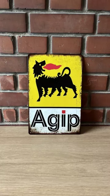 Plaque métal vintage Agip - PLAK2L