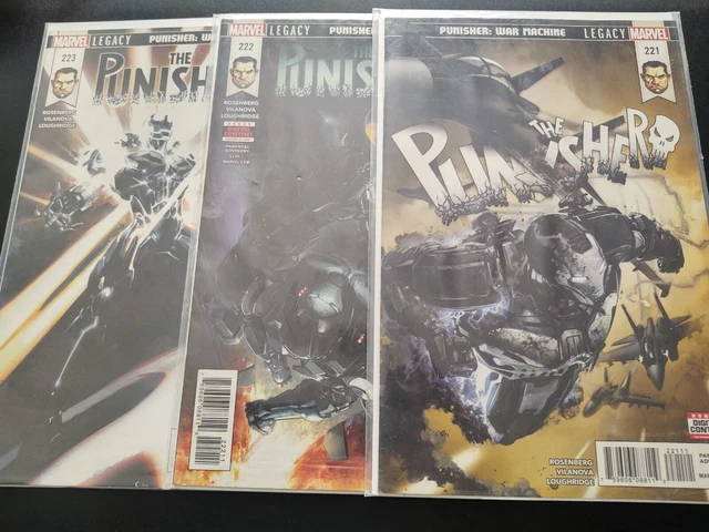 Punisher #221 222 & 223 Marvel Comics 1st Print War Machine Legacy  2018