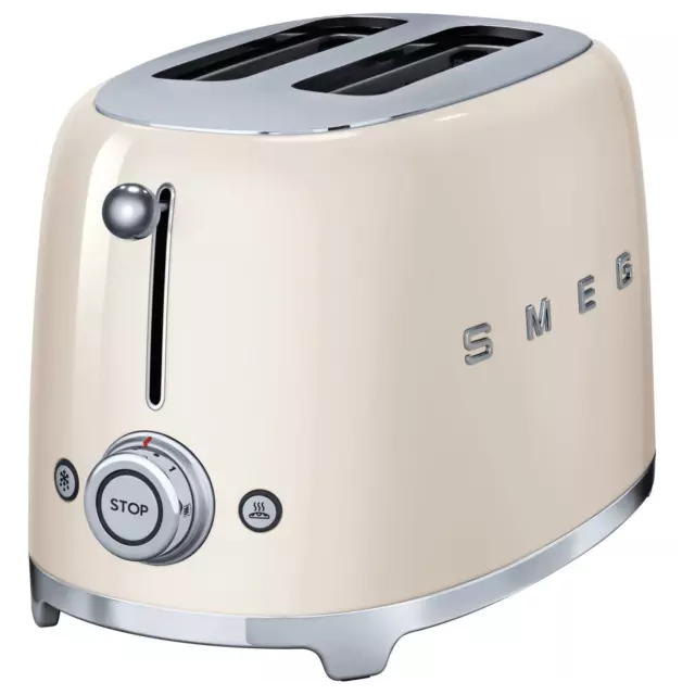 Smeg Retro Style 2 Slice Toaster in Cream | TSF01CRUK | Brand new
