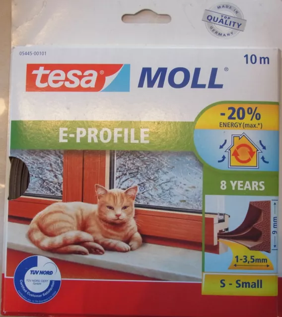 tesamoll® E-Profil Gummidichtung 10 m x 9 mm Braun 05445