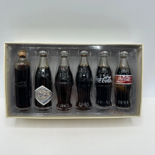 COCA COLA EVOLUTION Of The Contour 6 Bottle Mini Bottle Set 1998 12.29