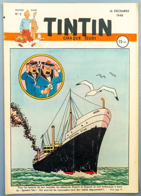 JOURNAL TINTIN Issue 8: 1948 Herge Cover Edition Vintage Comic EO Couverture 2