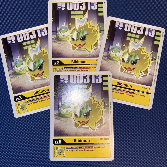 DIGIMON TCG BT6-003 Bibimon Playset x4 Double Diamond Yellow Deck £2.22 ...