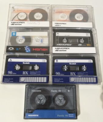 Bundle Of 7 Pre Recorded Blank Audio Music Cassette Tapes TDK,Agfa,BASF,Fuji 
